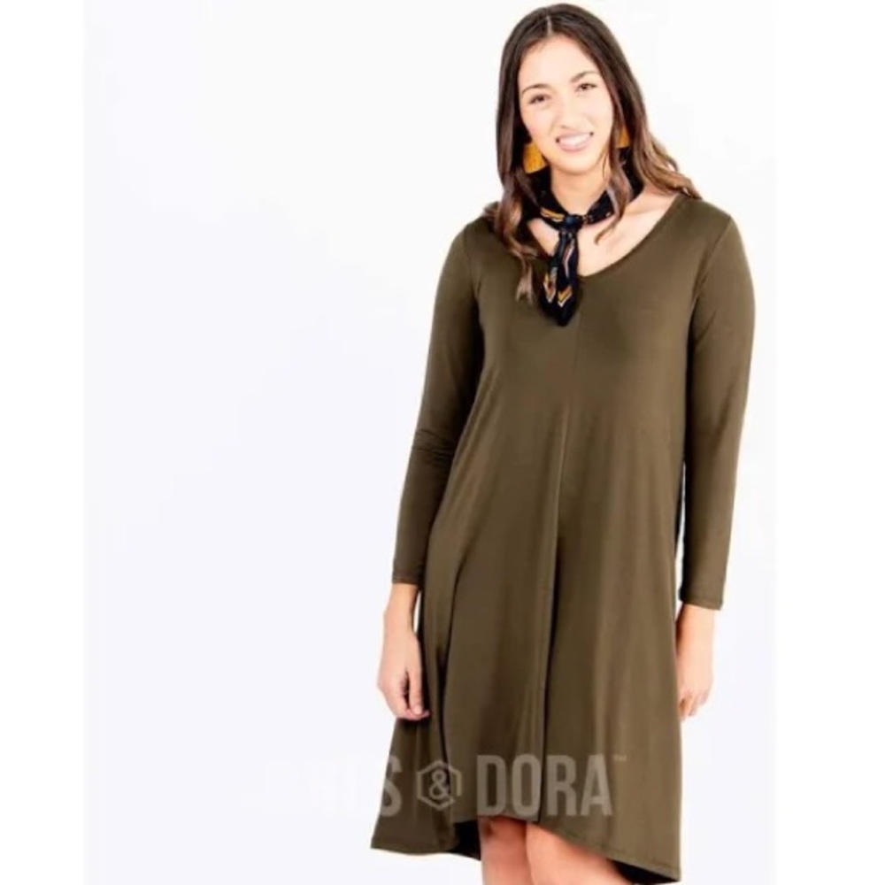 Agnes and Dora dark green tee-shirt/tunic dress. Size S / Small